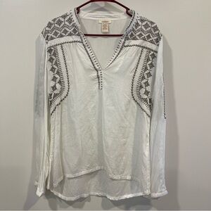 Sundance White Embroidered Peasant Blouse S Boho Indie Cottagecore Prairie